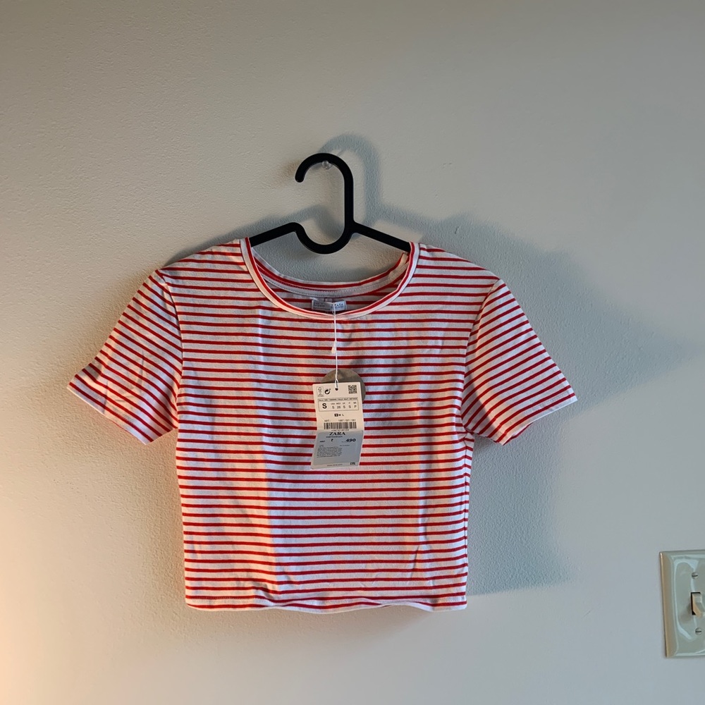 NWT Zara Striped Crop Top